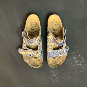 Calceo Blue and Cream Jeans‎ Patterned Sandal